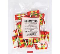 Monmore Drumstick Lollies, Wrapped Milk and Raspberry Flavoured Chewy Lollipops Sweet, Swizzels Matlow Original Retro Drumsticks Lollipop. 180G Bags of Sweets