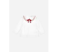 Monnalisa Baby Girls Bow Collar Jersey Top in White - White - 18 Mths