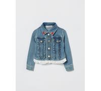 MONNALISA Denim Jacket with Embroidered Winnie the Pooh - Size: 6 - female