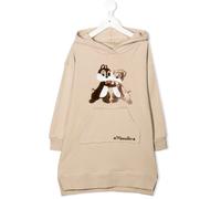 Monnalisa embroidered-logo detail hooded dress - Neutrals 6