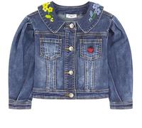 Monnalisa Girls Blue Embroidered and Beaded Denim Jacket-6 Years