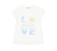 Monnalisa Girls Blue Love Logo T-Shirt-5 Years