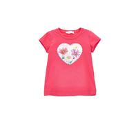 Monnalisa Girls Fuchsia Cotton Floral Heart T-Shirt-11 Years