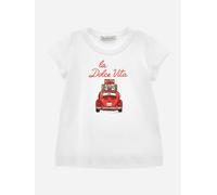 Monnalisa Girls La Dolce Vita T-Shirt in White - White - 2 Yrs