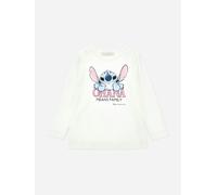 Monnalisa Girls Long Sleeve Stitch T-Shirt in Ivory - Ivory - 4 Yrs