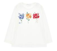 Monnalisa Girls Multi Coloured Bouquet Ivory T-Shirt-11 Years
