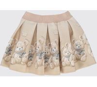 MONNALISA Girl's Pleated Mini Skirt in Neoprene with Teddy Bear Print - Size: 2 - female