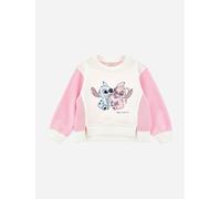 Monnalisa Girls Stitch and Angel Disney Sweatshirt in Ivory - Ivory - 10 Yrs