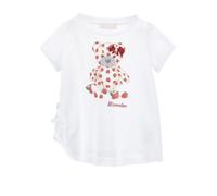 Monnalisa Girls White Cotton Strawberry Bear Tunic-2 Years