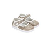 Monnalisa glitter heart-appliqué ballet flats - Gold 18-19-20-21-22-23-24-25-26