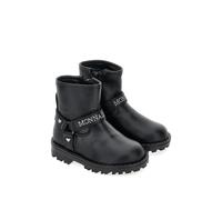 Monnalisa heart-motif harness biker boots - Black 20-21-22-23-24-25-26-28-29-31-32-33