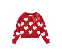 Monnalisa heart-patterned sweater - Red 3