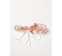 MONNALISA Satin Headband with Embroidered Roses - Size: OS - unisex