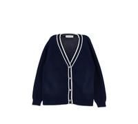 Monnalisa V-neck contrast-trim cardigan - Blue 4-5-6-7-8-10-12-S