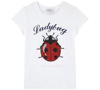Monnalisa White Cotton Ladybird T-Shirt-4 Years