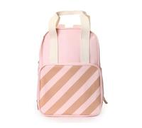 Monnëka Scout Backpack for Kids | Spacious Waterproof School Bag for School, Outings or Weekends | Padded Shoulder Straps, Multiple Pockets and Mini Pencil Case Included, Pink Stripes