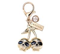 MONNEL MC368 Little Skeleton Cherry Lobster Clasp Charm Pendant for Women with Velvet Bag (Gold,1 Piece)