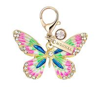 MONNEL MC390 Big Crystal Butterfly with Lobster Clasp Charm for Women with Velvet Bag (Multi,1 Piece)
