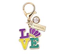MONNEL MC530 Love with Queen Crown Lobster Clasp Charm for Women with Velvet Bag (Rainbow,1 Piece)