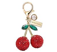 MONNEL MC547 Crystal Big 3D Cherry Lobster Clasp Charm for Women with Velvet Bag (Red,1 Piece)