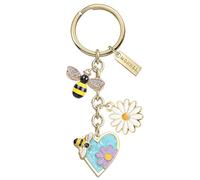 MONNEL Women's Zinc Alloy Metal Little Love Heart Honey Bee Faisy and Daisy Flower Charms Key Ring Keychain Z697