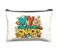 MONNYCAR 1 pc Cute Snack Bag for Travel, Weekend Getaways, and Makeup - Organize Your Cosmetics and Emergency Snacks - Ideal Gift for Friends, Sisters, and Trip - Fashionable and Functional, white