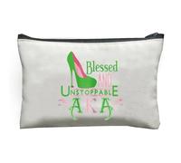 MONNYCAR Delta Sorority Elephant Makeup Bag, Casual Cosmetic Pouch with Zippered Pocket, Lightweight, Foldable, Hand Wash, Travel Accessory for Women, white, F0361