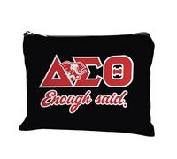 MONNYCAR Delta Sorority Elephant Makeup Bag, Casual Cosmetic Pouch with Zippered Pocket, Lightweight, Foldable, Hand Wash, Travel Accessory for Women, white, Fh0002