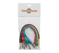 Mono 3.5mm to 6.3mm Jack Patch Cable 20cm 6 Pack by Gear4music