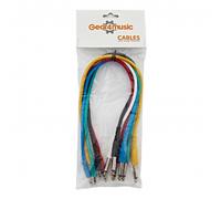 Mono 3.5mm to 6.3mm Jack Patch Cable 40cm 6 Pack by Gear4music