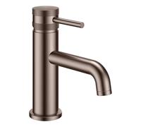 Mono Basin Mixer Tap - Brass Construction Deck Mounted Dual Handle Options Modern Bathroom Sink Tap Flexi Tails Included (Brushed Bronze)