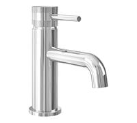 Mono Basin Mixer Tap - Brass Construction Deck Mounted Dual Handle Options Modern Bathroom Sink Tap Flexi Tails Included (Chrome)