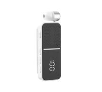 Mono Bluetooth Headset, Clip-On Single In Ear Earphone with ENC Noise Cancelling Mic, Men Suit Lapel Clip Hands-Free Earbud, Work Earpiece, 50H Talk Time for Business/Truck Driver/Office/Meetings