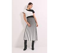Mono Colour Block Pleated Knitted Dress Principles Mono S