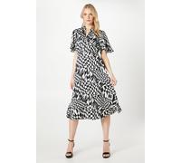 Mono Geo Satin Jacquard Midi Dress Principles Mono 10