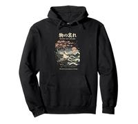 Mono No Aware Japanese Cherry Blossom Ocean Waves Art Pullover Hoodie