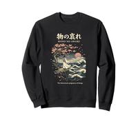 Mono No Aware Japanese Cherry Blossom Ocean Waves Art Sweatshirt