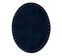 Mono Quick 100xx 2 Patches Faux Suede Appliqué Iron-On Patch Oval (10049 - Dark Blue)