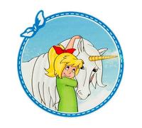 Mono-Quick 1437x Bibi Blocksberg Applique, Iron-On Patch, Round with Bow, Mashed Potatoes, Unicorn (14374 - Bibi Bow Unicorn)