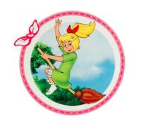 Mono-Quick 1437x Bibi Blocksberg Applique, Iron-On Patch, Round with Bow, Mashed Potatoes, Unicorn (14375 - Bibi Bow Pink)