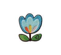 Mono-Quick Blue Tulip - Iron On Patches Adhesive Emblem Stickers Appliques, Size: 3,1 x 3,1 cm
