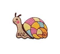 Mono-Quick Colorful Snail Animal - Iron On Patches Adhesive Emblem Stickers Appliques, Size: 3,3 x 4,4 cm