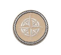 Mono-Quick Compass Beige Iron-on Patch 5,5 x 5,5 cm for Kids Adults with Marine Coast Vintage Authentic Original, Velcro Patches Clothing Jeans Denim Birthday Gift