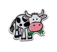 Cow Animal - Iron on Patches Adhesive Emblem Stickers Appliques, Size: 3,8 x 5,4 cm