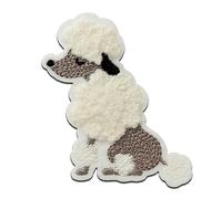 Mono-Quick Fluffy Poodle Chenille Animal - Iron On Patches Adhesive Emblem Stickers Appliques, Size: 6,9 x 5,5 cm