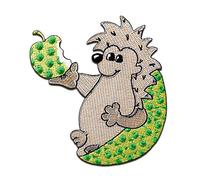 Mono-Quick Hedgehog Iron-on Patches Animals 7,9 x 8 cm for Kids with Fabric Cotton Textile Original Quality, Dog Cat Adhesive Clothes Trousers Jeans Sew Repair