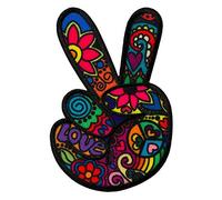 Mono-Quick Hippie Peace Love Iron-on Patches Peace 6,8 x 4,5 cm for Adults with Fabric Cotton Textile Original Quality