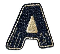 Mono-Quick Letter A Blue Iron-on Letter Patch 3,2 x 3,2 cm for Kids Adults with Personalised Name Initials Monogram, Letters Numbers Custom Transfer Football Decoration