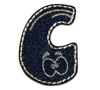Mono-Quick Letter C Blue Iron-on Letter Patch 2,4 x 3,4 cm for Kids Adults with Personalised Name Initials Monogram, Letters Numbers Custom Transfer Football Decoration