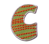 Mono-Quick Letter C Multicolour Iron-on Letter Patch 2,4 x 3,4 cm for Kids Adults with Personalised Name Initials Monogram, Letters Numbers Custom Transfer Football Decoration